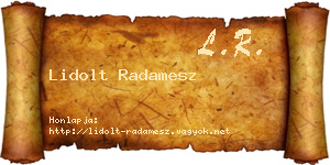 Lidolt Radamesz névjegykártya